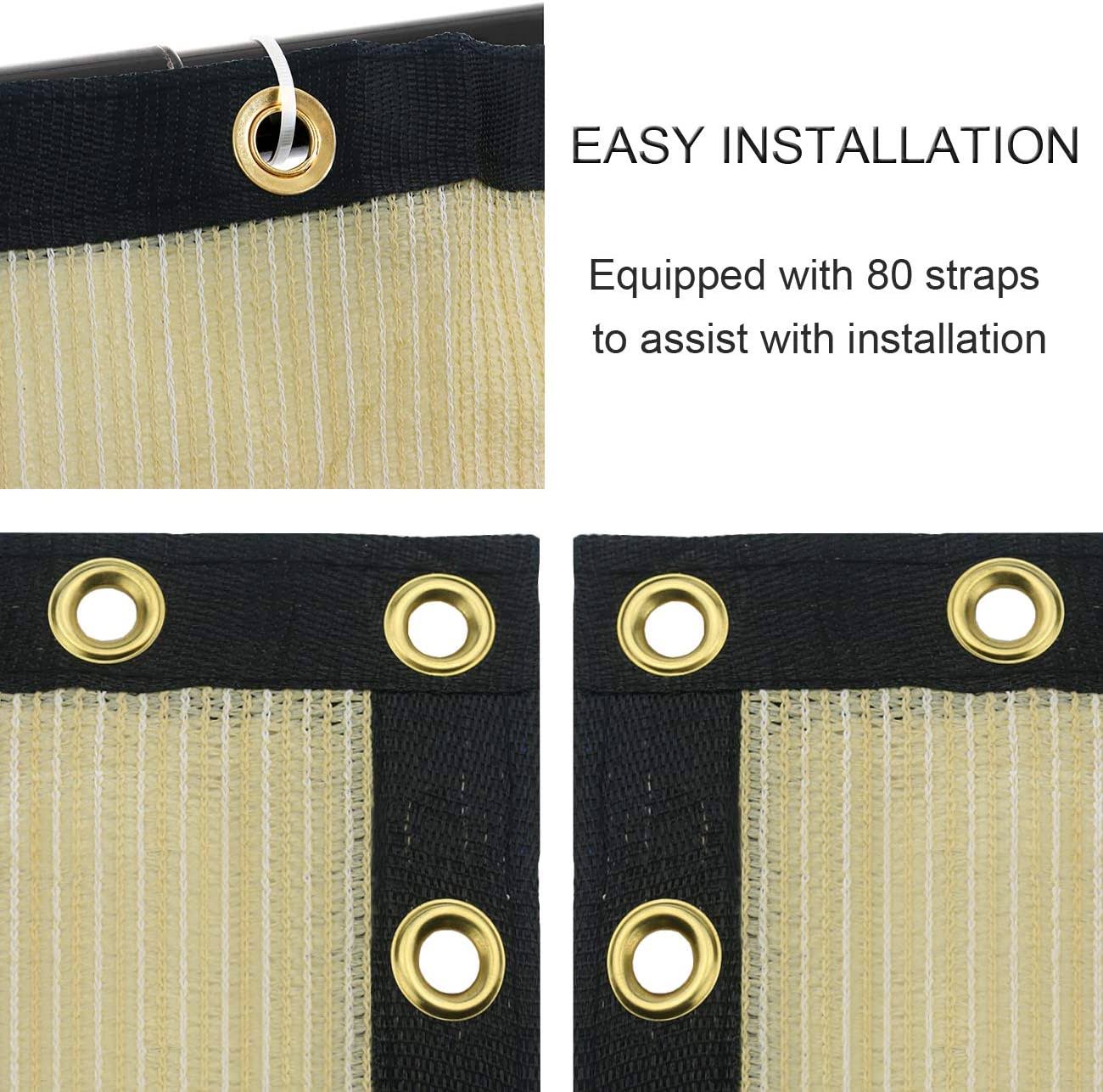 Sunnyglade 6 Feet x 50 Feet Privacy Screen Fence Heavy Duty Fencing Mesh Shade Net Cover for Wall Garden Yard Backyard (6 ft x 5