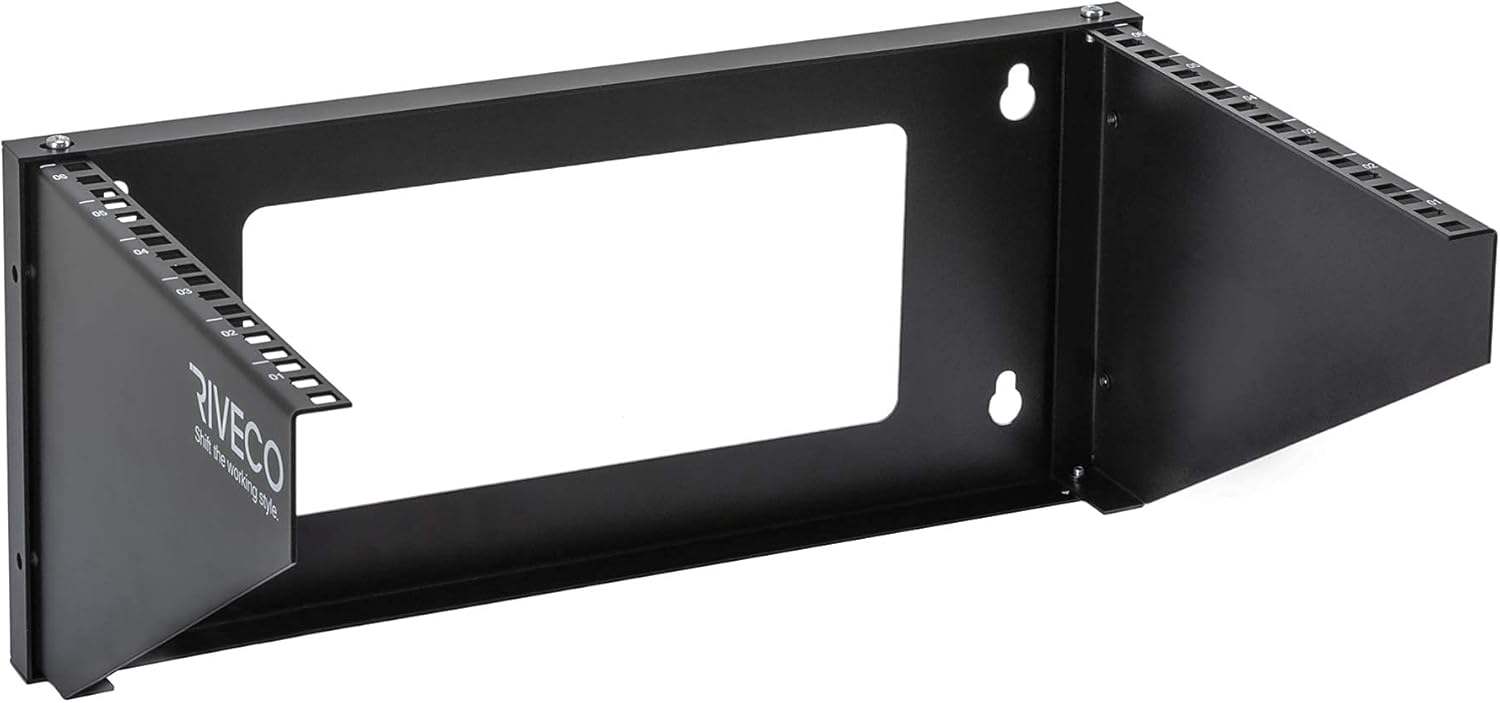 RIVECO 6U Wall Mount Rack for Network| Reinforced Heavy Load 66-99 LBS Small Server Racks Vertical & Horizontal Mounting for 19 inches IT & Studio Equipment. Pack of 2