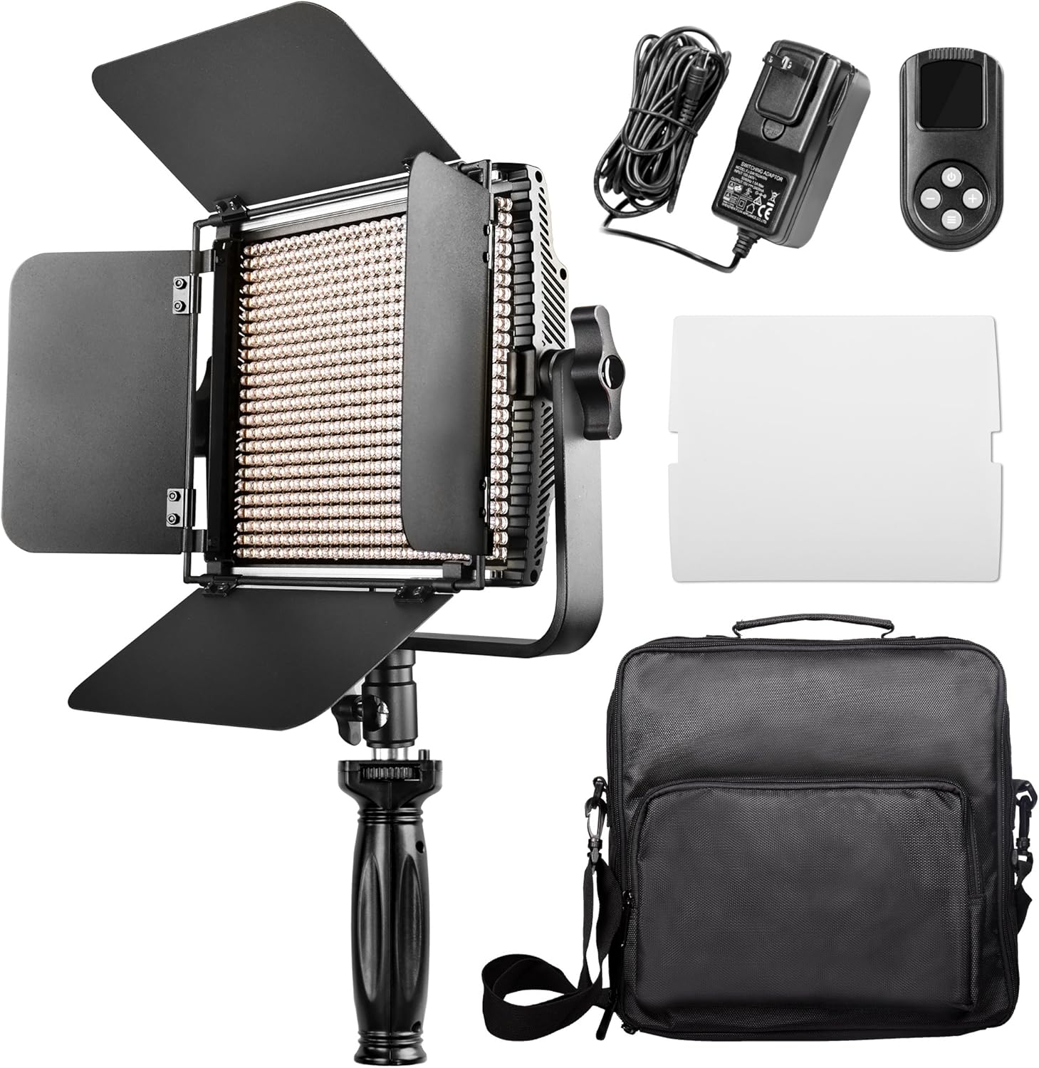 Emart Dimmable Bi-Color 600 LED Video Light for Camera Photo Studio Shooting, 3200K-5600K Limitlessly Adjustable LED Continuous Lighting Panel Kit for YouTube Photography, with Barndoor, U Bracket