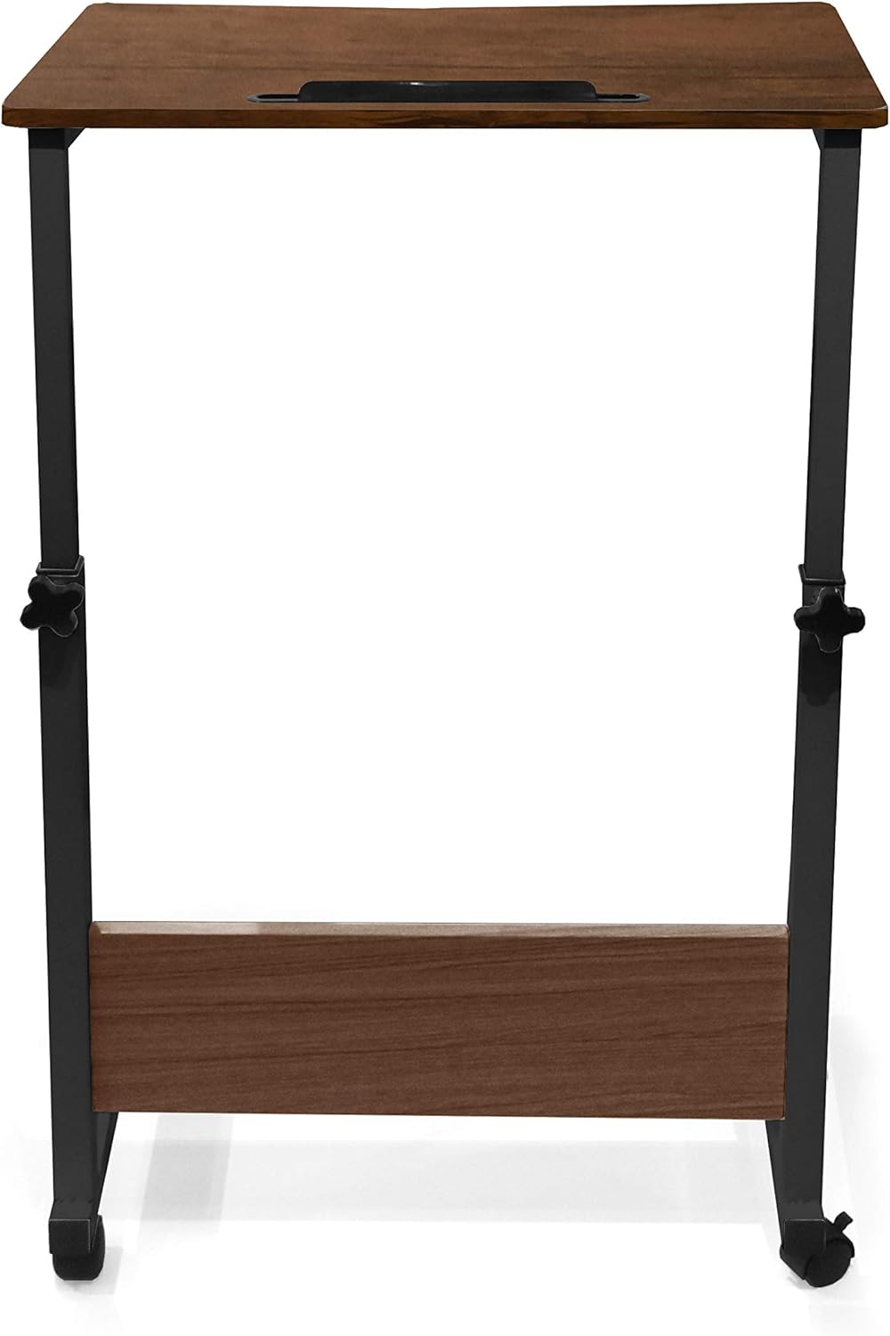 Urban Shop Wood Adjustable Rolling Laptop Desk, Black Pack of 2