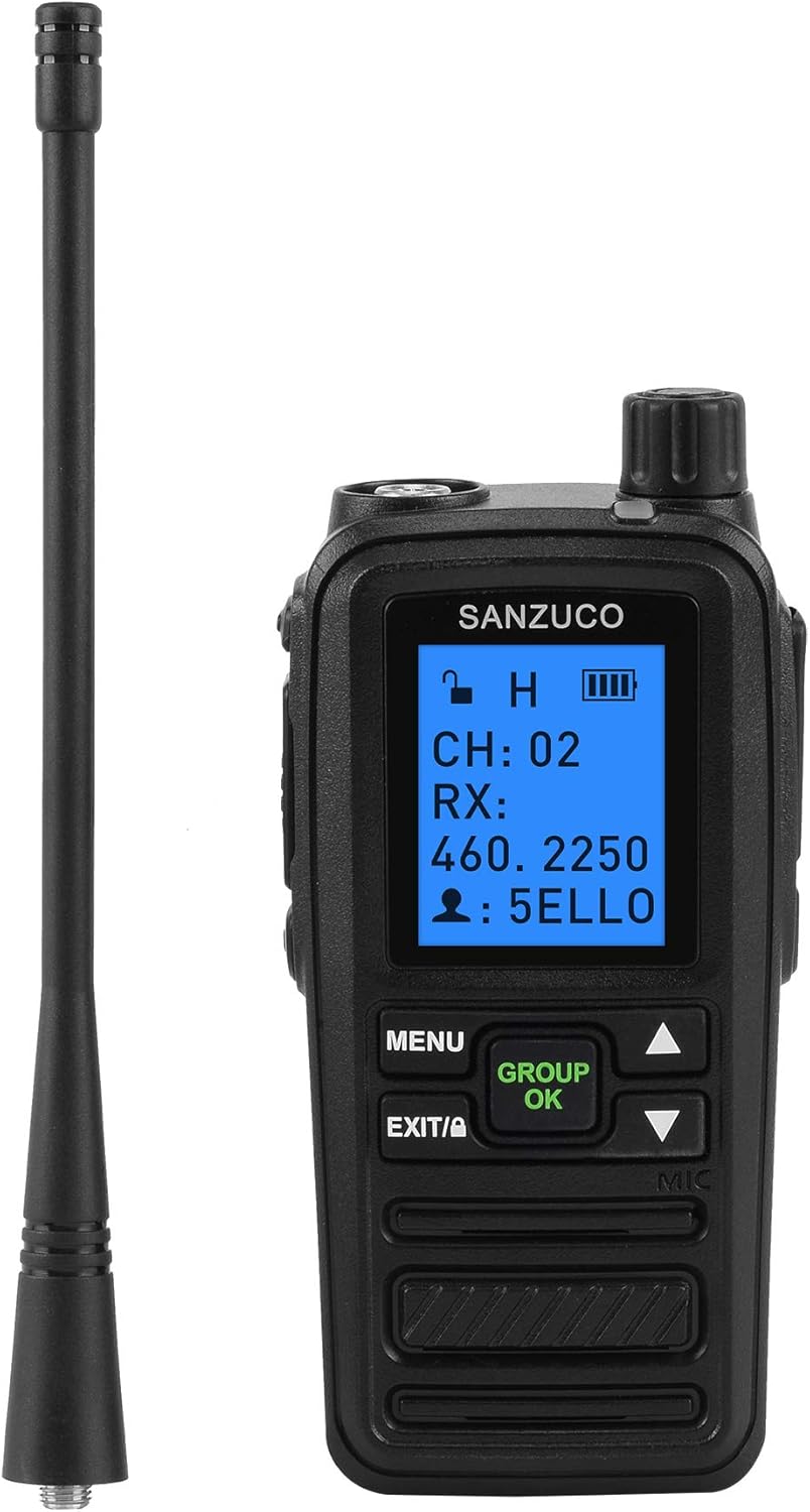 Walkie Talkie SANZUCO 5 Watts Two Way Radio Long Range Rechargeable, Portable Walkie Talkies for Adults 16 Channels with Earpiece,Two Way Radios 2000mAh Battery for Camping Fishing Hotel (Pack 2)