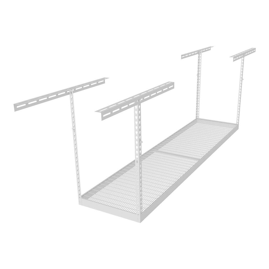 SafeRacks 2& x 8& Overhead Storage Rack 24x22 - 45x22 Drop - White