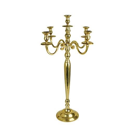 5 Arm Candelabra Candle Holder, Large / Matte Black by Galore-Home