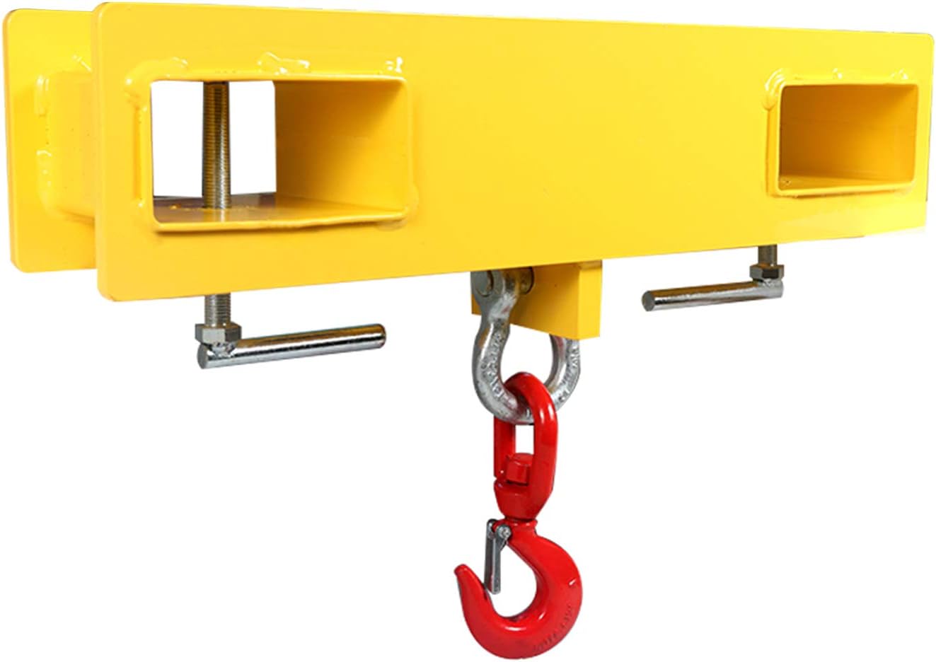 Sulythw Forklift Lifting Hoist Swivel Hook Mobile Crane 4000LB Capacity Lift Attachment Heavy Duty Steel Yellow