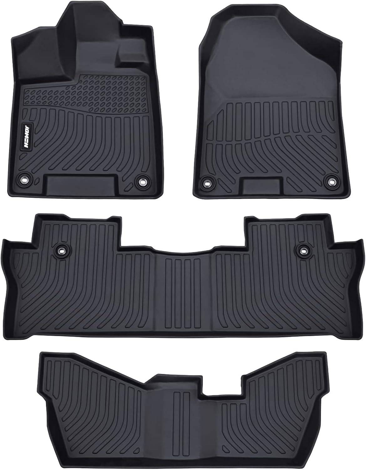 JDMON All Weather Floor Mats Compatible with 2016-2022 Honda Pilot 8 Seater with 2nd Bench Seats (No Elite Model), Custom Fit Car Floor Liner 3 Row Full Set Black