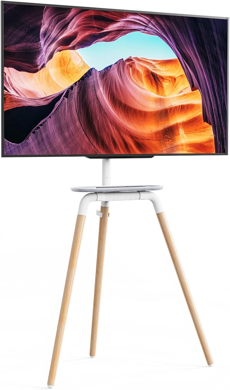 Artistic Easel Tripod TV Floor Stand for 45 to 65 Inch LED LCD Screen, PUTORSEN Portable Studio TV Display Stand, Adjustable TV Studio Mount with VESA 600x400mm, Holds up to 100lbs, Black