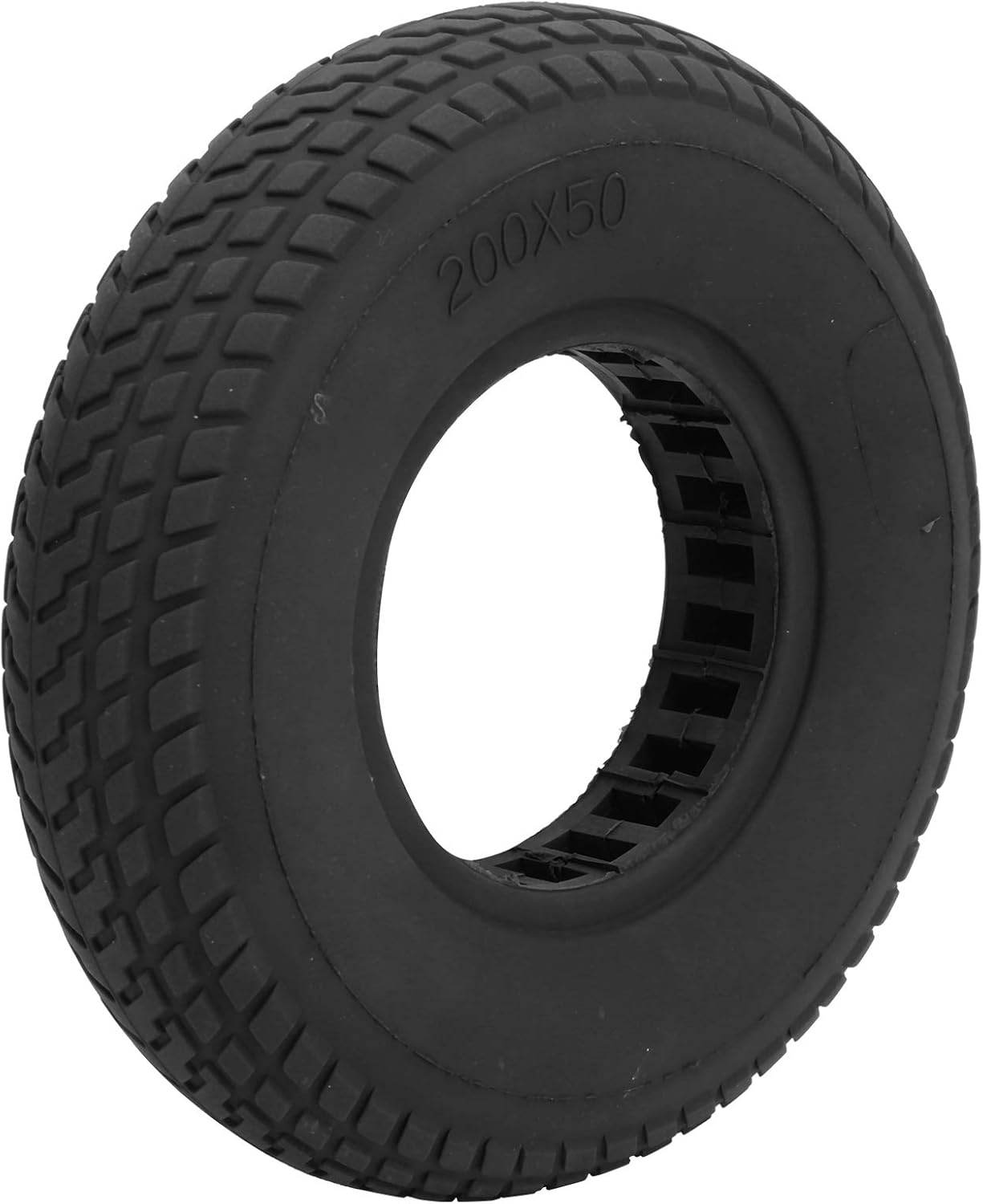 Dilwe Electric Scooter Tyre, 200x50mm ExplosionProof Solid Tyre Rubber Tire Hollow Out Damping for Electric Scooter(Black) Pack of 2
