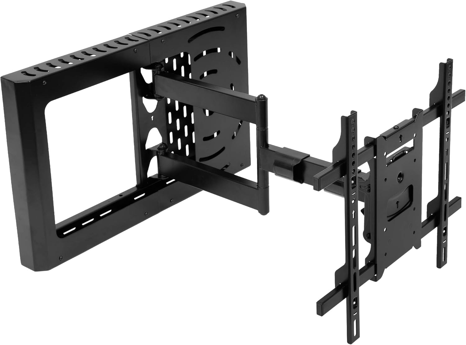 Mount-It! Hospitality TV Wall Mount With Full Motion Arm and STB Enclosure | Commercial Grade Flat Screen Display Bracket With 26.5 Inch Extension Arm | Up To 400x400 VESA