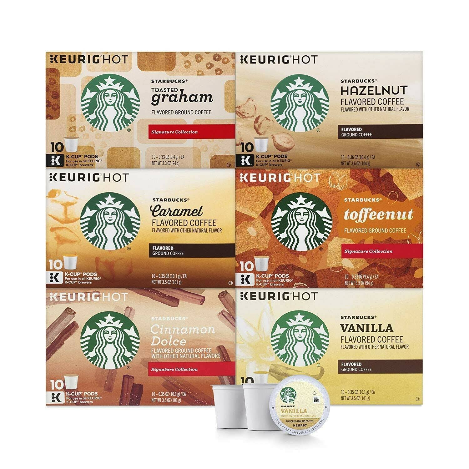 Starbucks Flavored Coffee K-Cup Variety Pack for Keurig Brewers, 6 60 Count