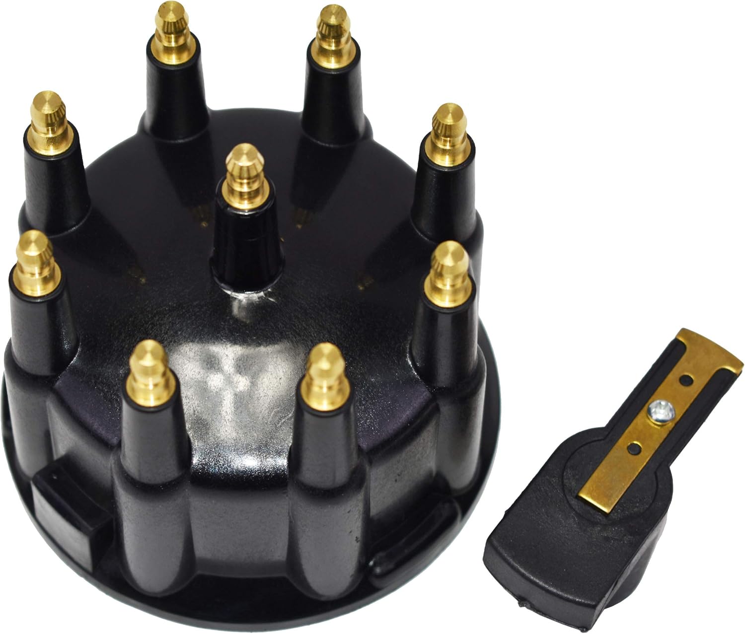 A-Team Performance - Pro Billet Ready to Run R2R Distributor Cap and Rotor - Kit 8-Cylinder Male (Black)
