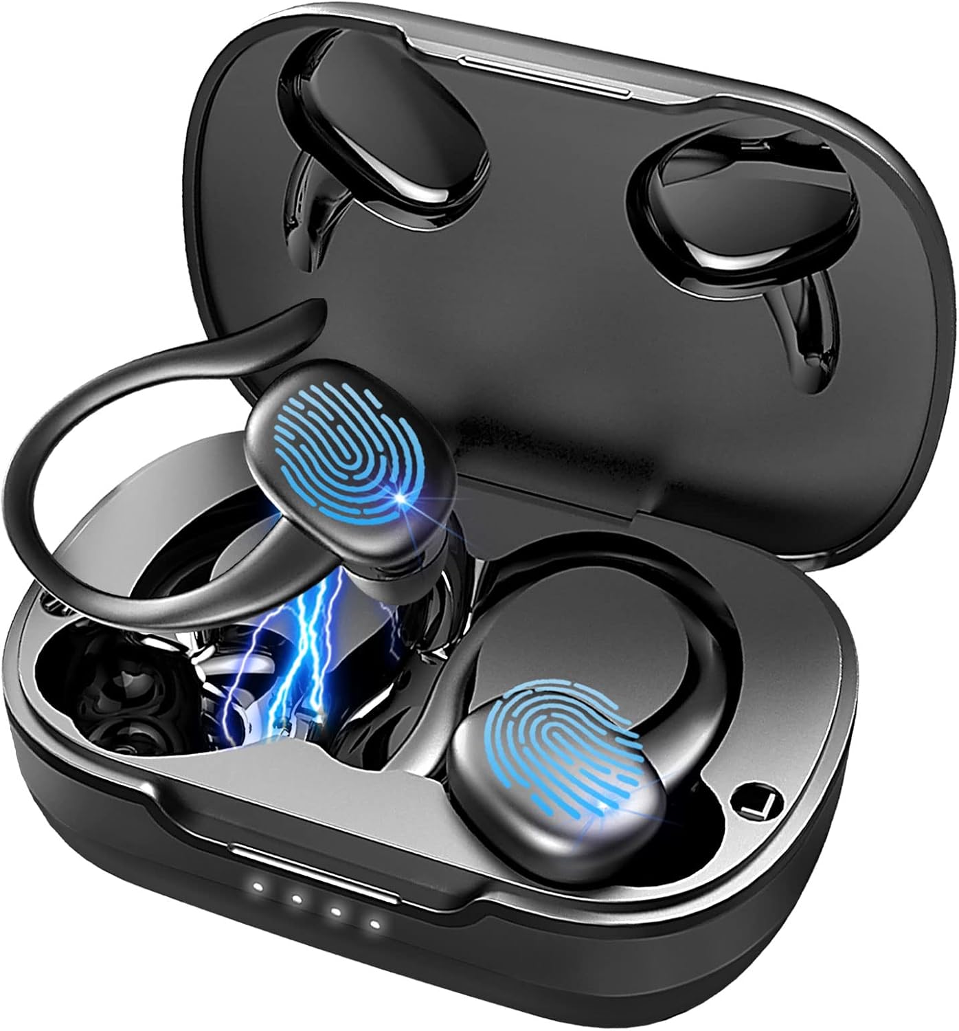 Wireless Earbud, Bluetooth 5.1 Ear Buds Sport Headphones IP7 Waterproof 30H Playtime in Ear Earhooks Buds Deep Bass Stereo Sound CVC 8.0 Noise Cancelling Wireless Earphones for Running Workout Gym Pack of 2