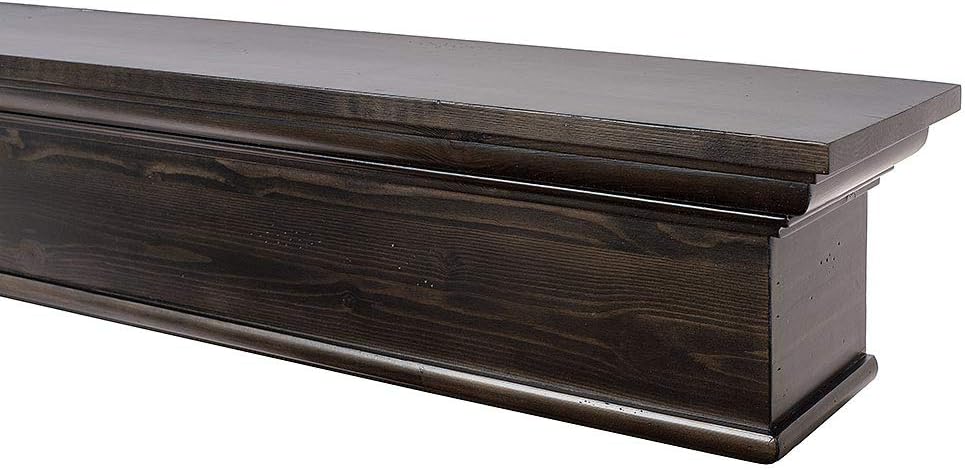 BELLAMY Fireplace Wood Mantel Shelf (60 in, Antique Espresso)