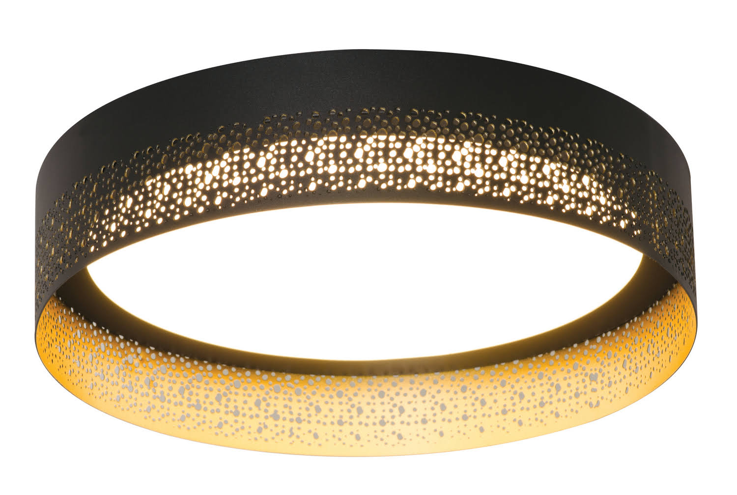 AFX-ASHF1214L30D1BK-Ash - 12 inch 17.5W 1 LED Flush Mount Black/Gold