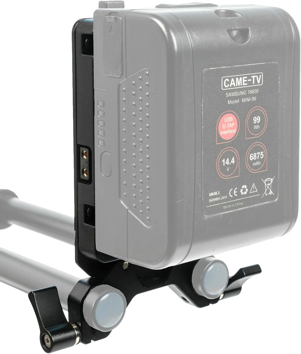 CAME-TV Mini V-Mount Battery Plate with 2 D-tap Outputs 15mm Rod System Pack of 2