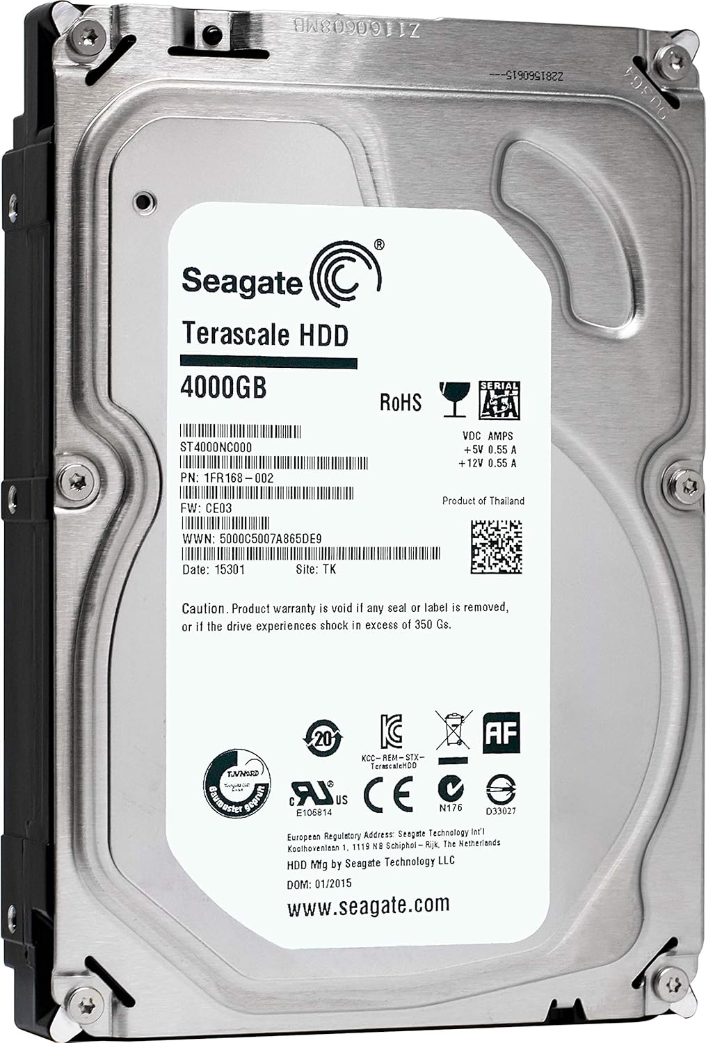 Seagate ST4000NC000 4TB 5900 RPM 64MB Cache SATA 6.0Gb/s 3.5