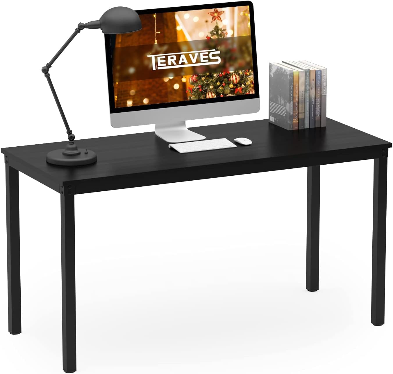 Teraves Computer Desk/Dining Table Office Desk Sturdy Writing Workstation for Home Office (39.37&ldquo;, Black Oak)