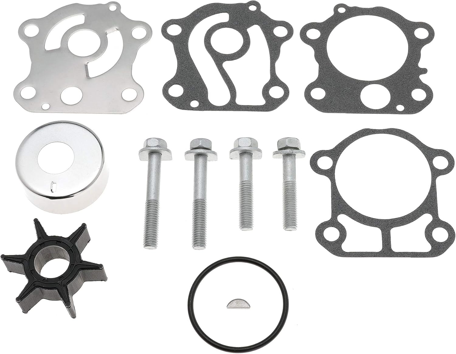 6H3-W0078-02 Water Pump Impeller Repair Kit for Yamaha 50 60 70 HP Outboard 1997-UP Replace for Sierra 18-3465 6H3-W0078-02-00 6H3-W0078-00