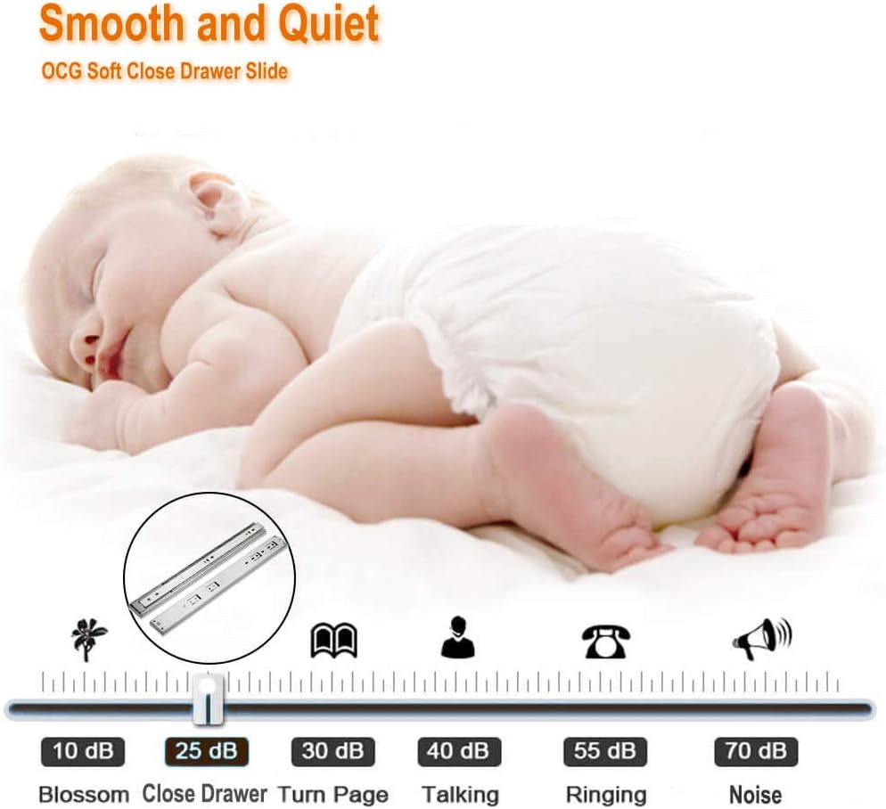 Soft Close Drawer Slides with Brackets 18 Inch (5 Pairs), Full Extension Ball Bearing Side Mount Drawer Slides for Cabinets with Face Frame