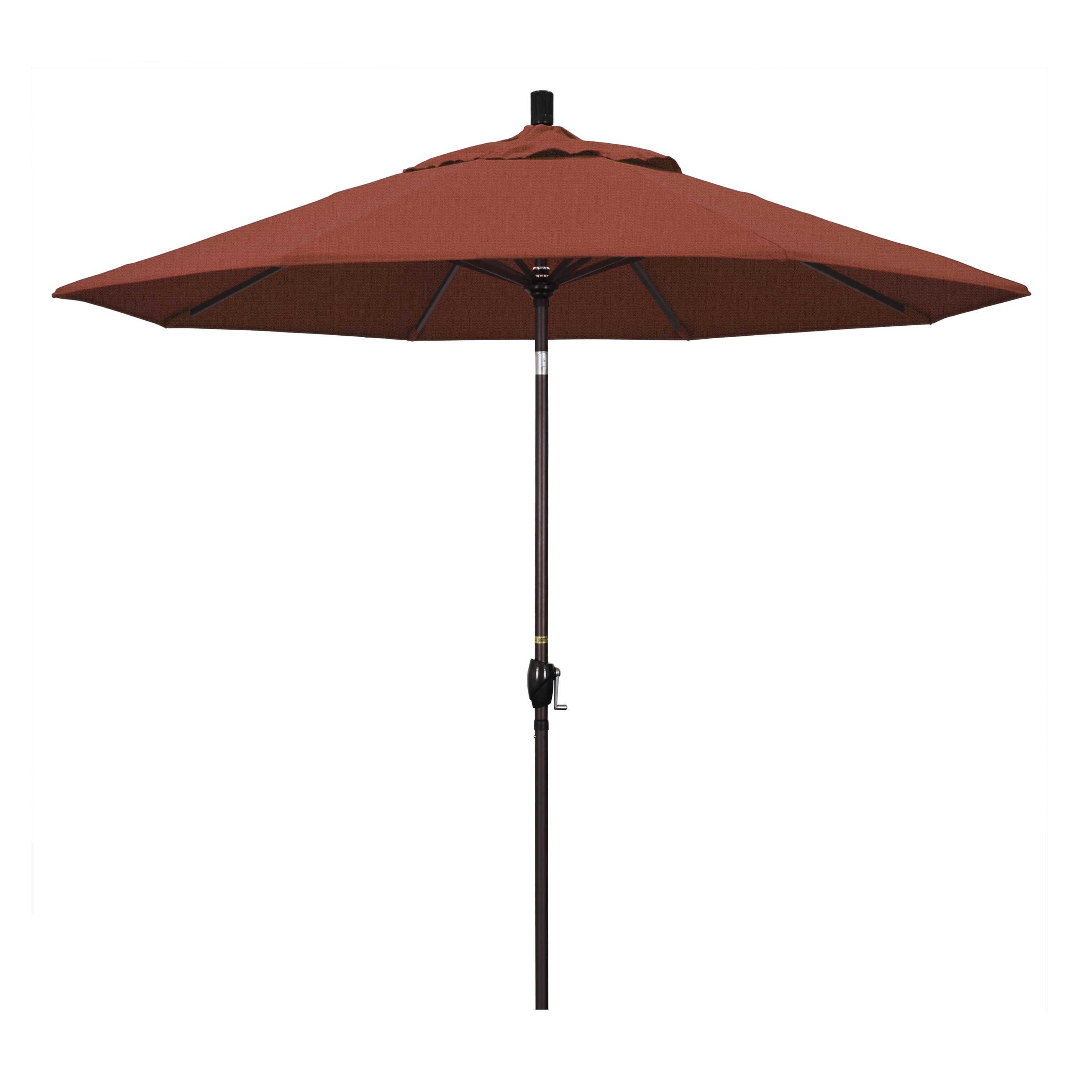 California Umbrella GSPT908117-F69 9 ft. Aluminum Market Umbrella Push Tilt - Bronze-Olefin-Terracotta