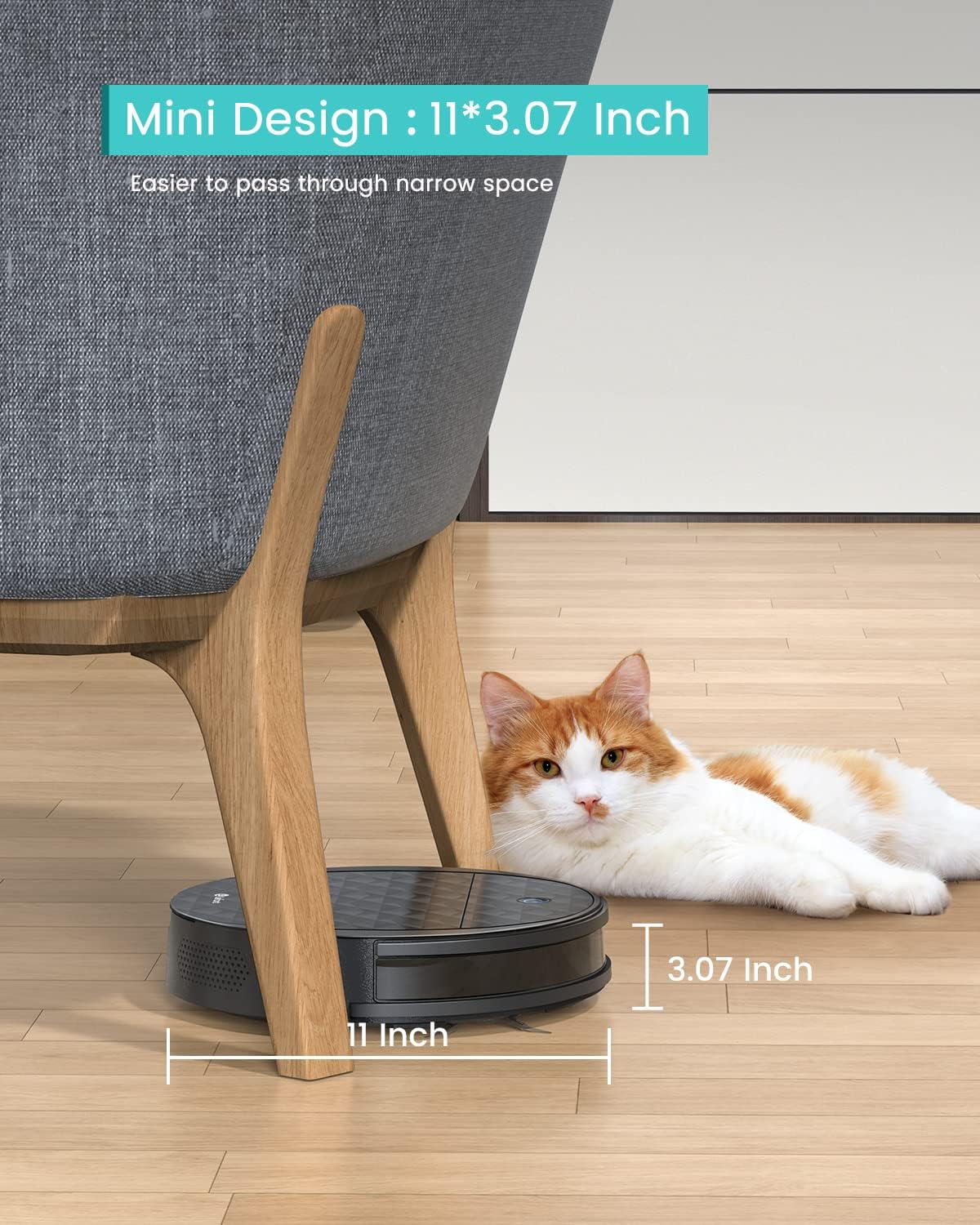 Lefant Robot Vacuum, 3200Pa Powerful Suction, 150Mins Runtime, Tangle Free, Slim Body, WiFi/App/Google/Alexa Voice Control, Robot Vacuum and Mop Combo, Ideal for Pet Hair, Carpets, Hard Floors, M213S