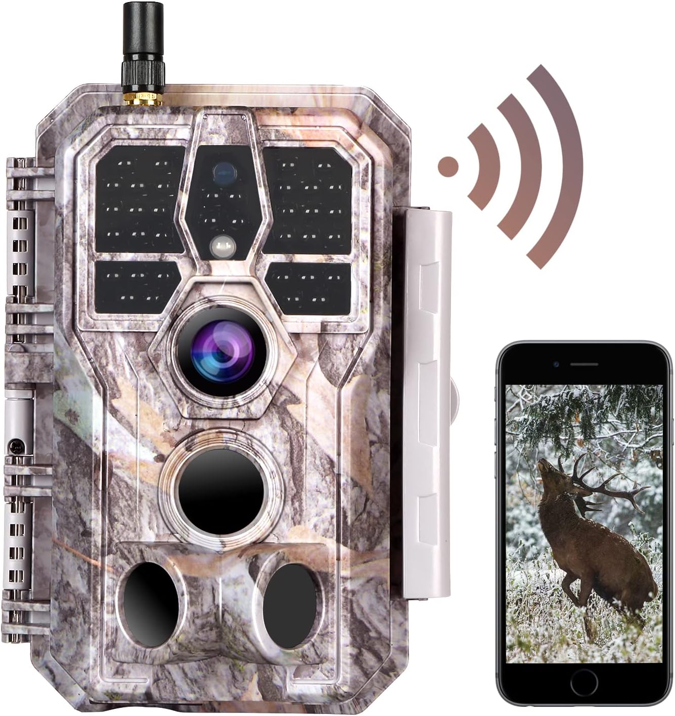 BlazeVideo Bluetooth WiFi Deer & Trail Game Camera 32MP 1296P No Glow Night Vision Time Lapse Waterproof Motion Activated Photo & Video Model for Wildlife Scouting Hunting & Home or Backyard Security