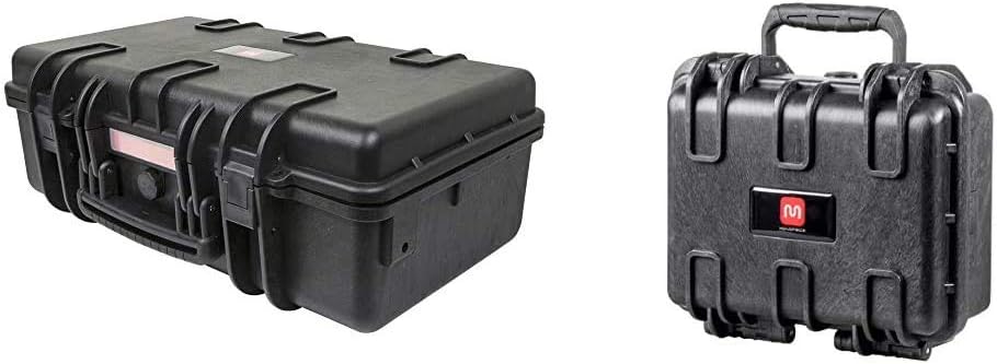 Monoprice Weatherproof / Shockproof Hard Case with Wheels - Black IP67 level dust and water protection up to 1 meter depth with Customizable Foam, 33