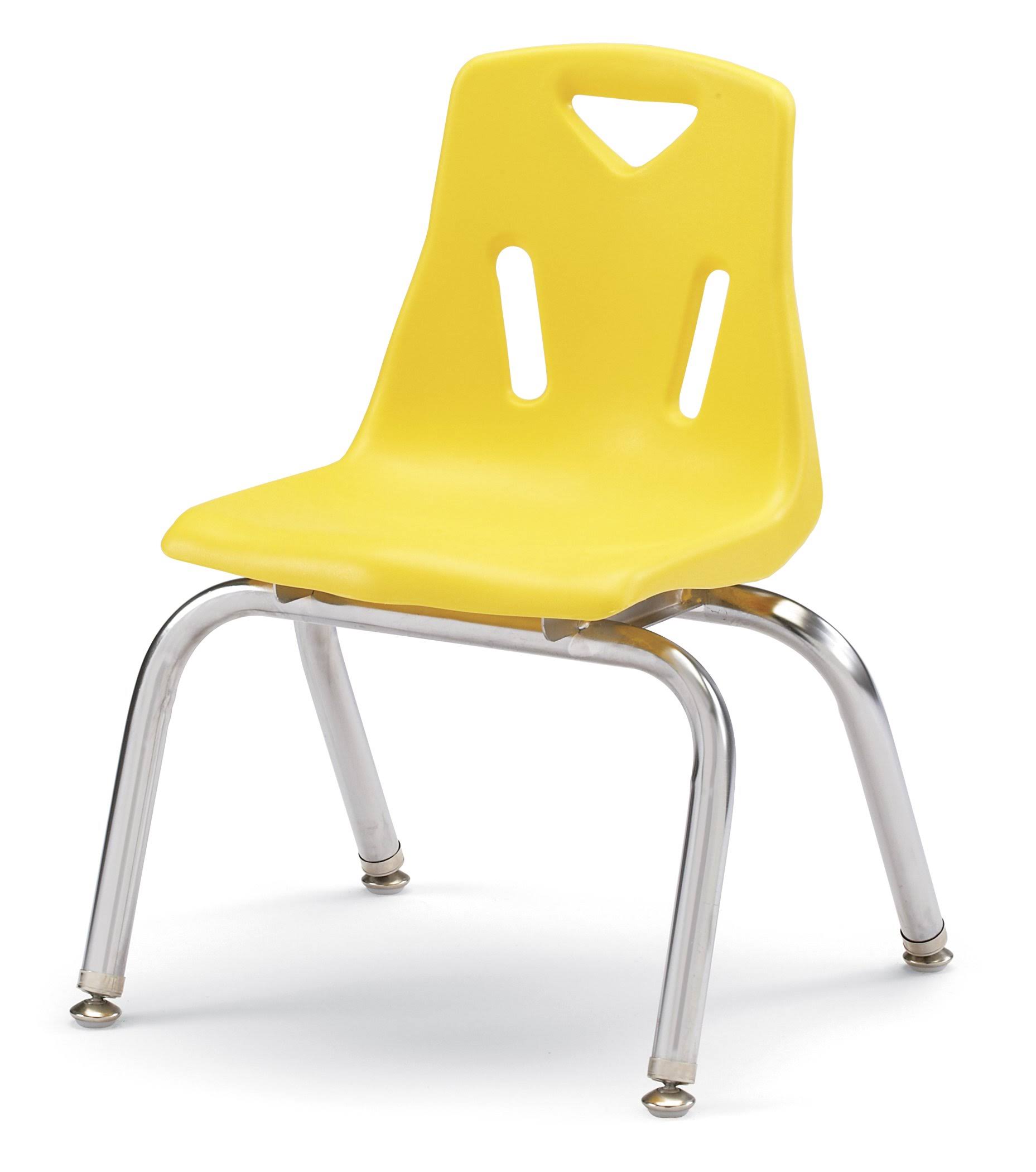 Berries Stacking Chairs with Chrome-Plated Legs - 12x22 HT - Set of 6 - Yellow