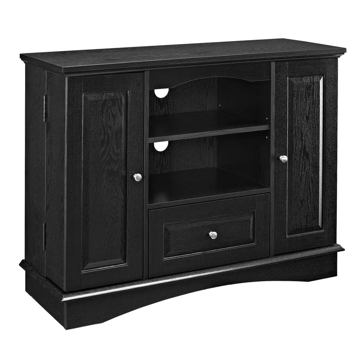 Walker Edison 42x22 3-Door Traditional Highboy Wood TV Stand Media Console - Black