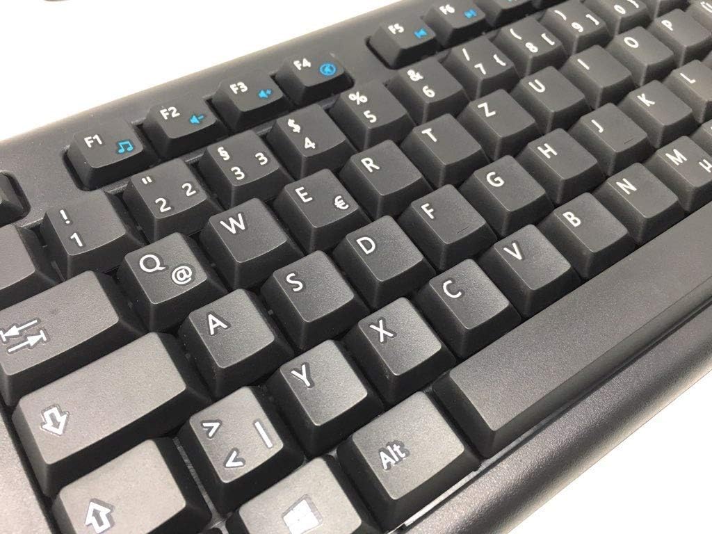 Solidtek Bilingual German English Black USB Wired Computer Keyboard (Renewed) Pack of 2