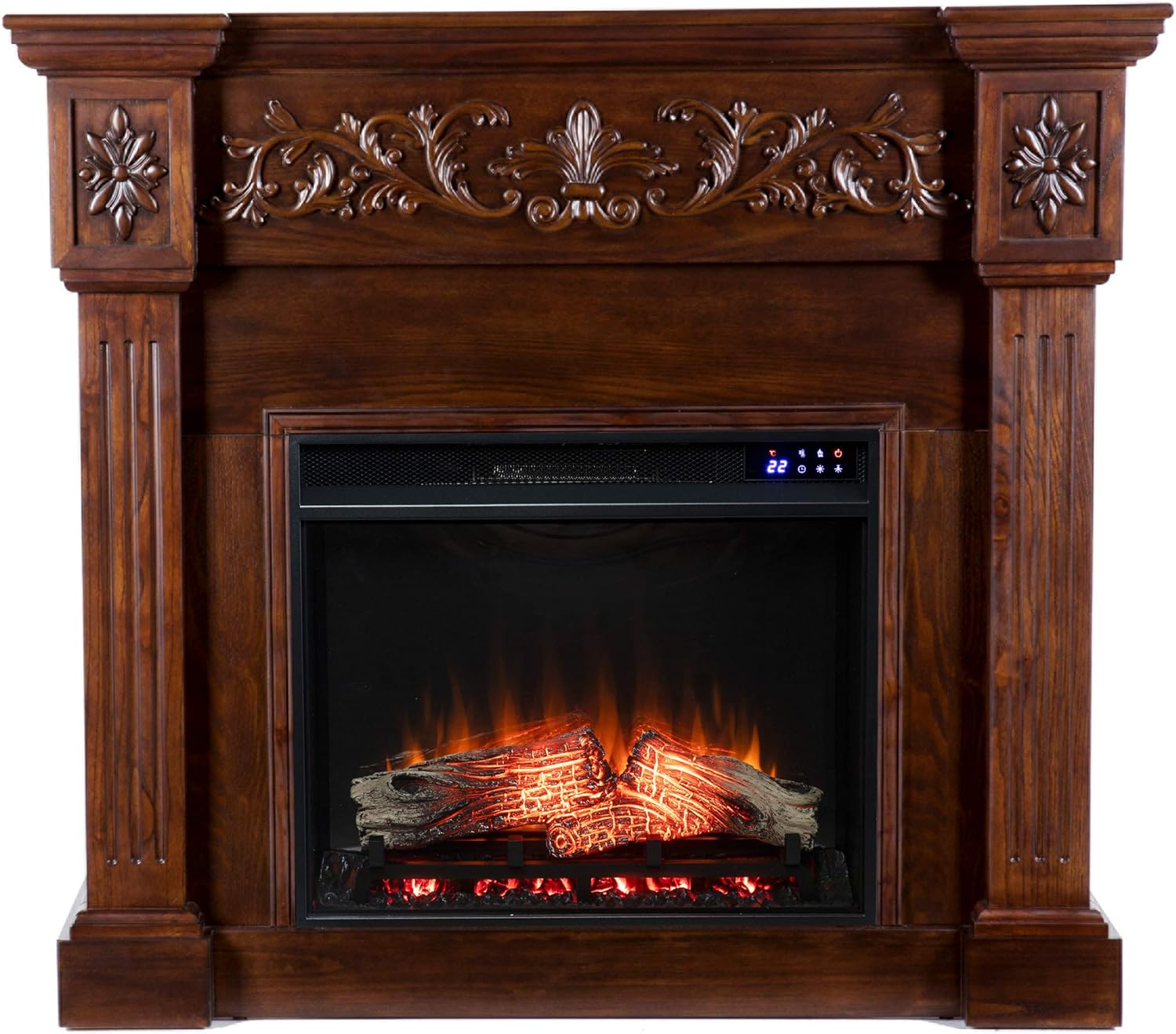 SEI Furniture Calvert Fireplace, New Espresso