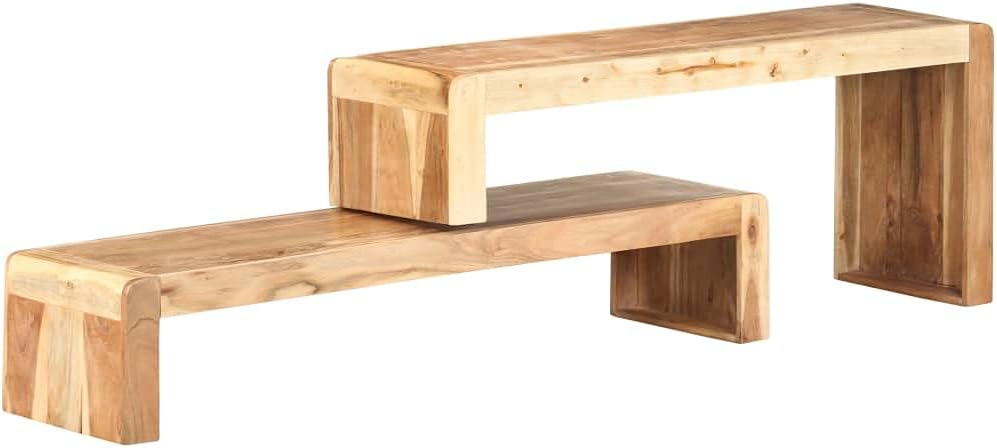 NusGear 2 Piece TV Cabinet Solid Acacia Wood