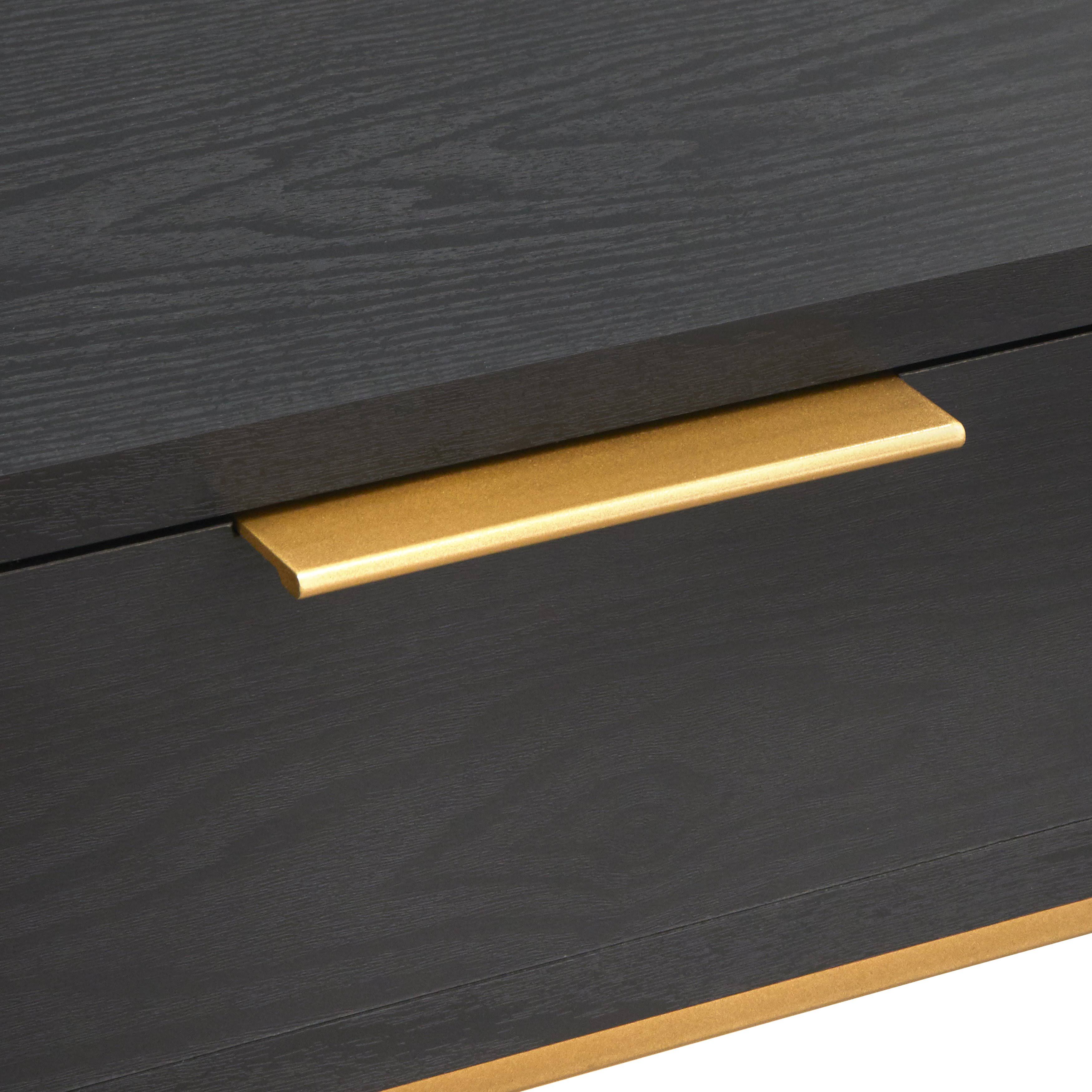 Lifestorey Thayer Desk (Gold Finish - Black)