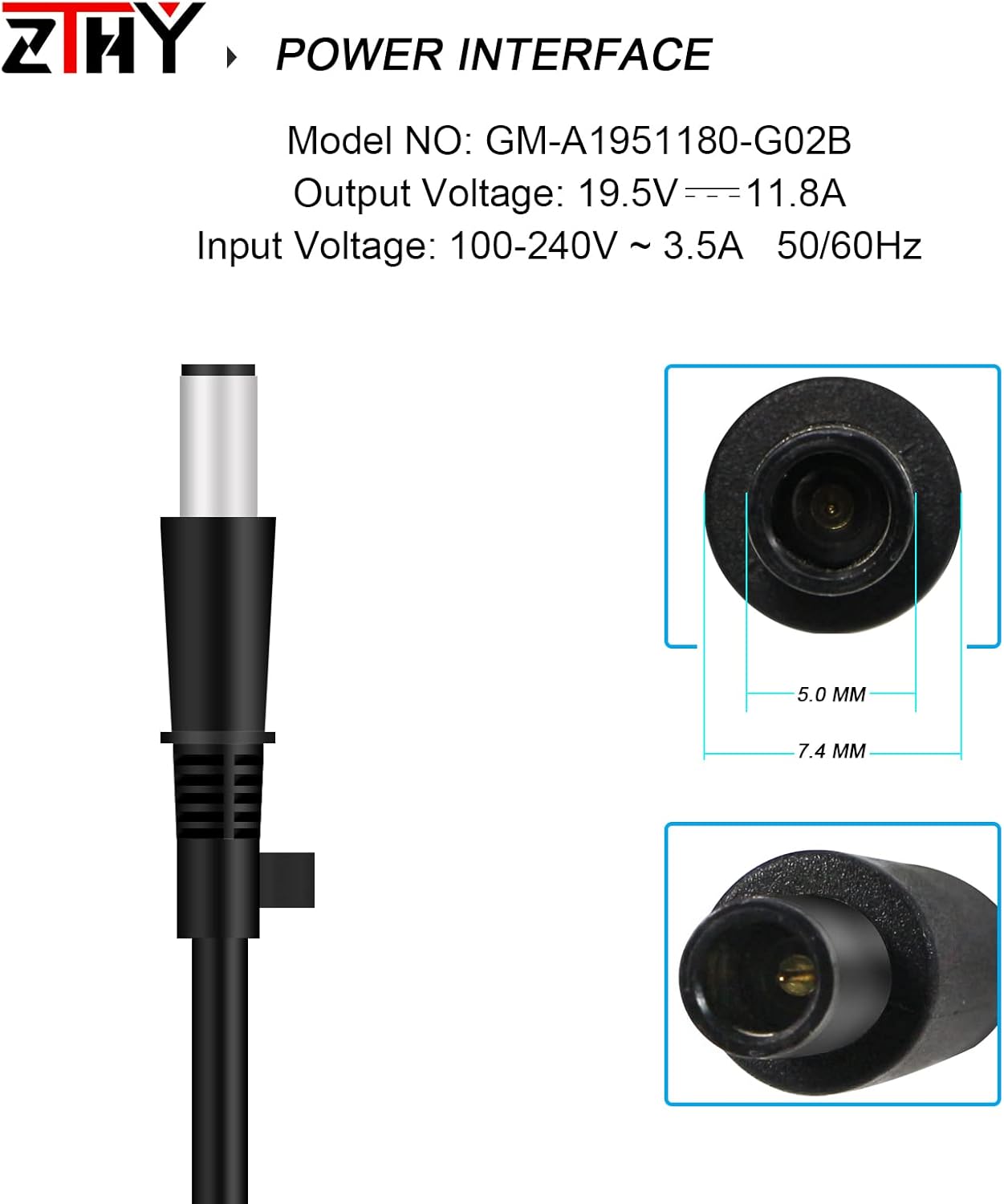 New MSI Laptop Charger 230W 19.5V 11.8A 7.4x5.0mm AC Adapter for MSI GL63 GL73 GL65 GL75 WT70 WT72 GE63 GE75 GE73 GE65 GP73 GP63 GP65 GP75 GE63VR GE73VR GT62VR GT72 6QD 6QE 2PE 2QE 2PC Power Supply Pack of 2