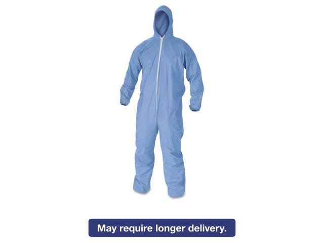 Kimberly Clark 45025 Blue A60 Elastic-Cuff Ankles u0026 Back Hooded Coveralls 2XL - 24 per Case