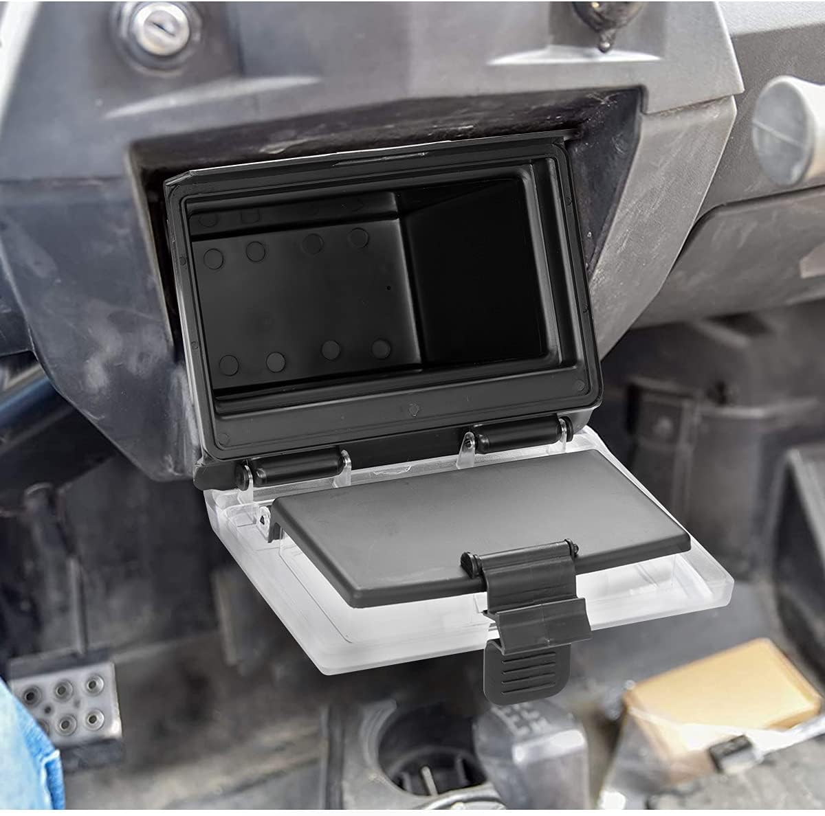 A & UTV PRO RZR Center Dash Storage Box,ABS Plastic Center Compartment Dry Box for 2014 2015 2016 2017 2018 Polaris RZR XP 4 1000 S 900 Accessories Pack of 2