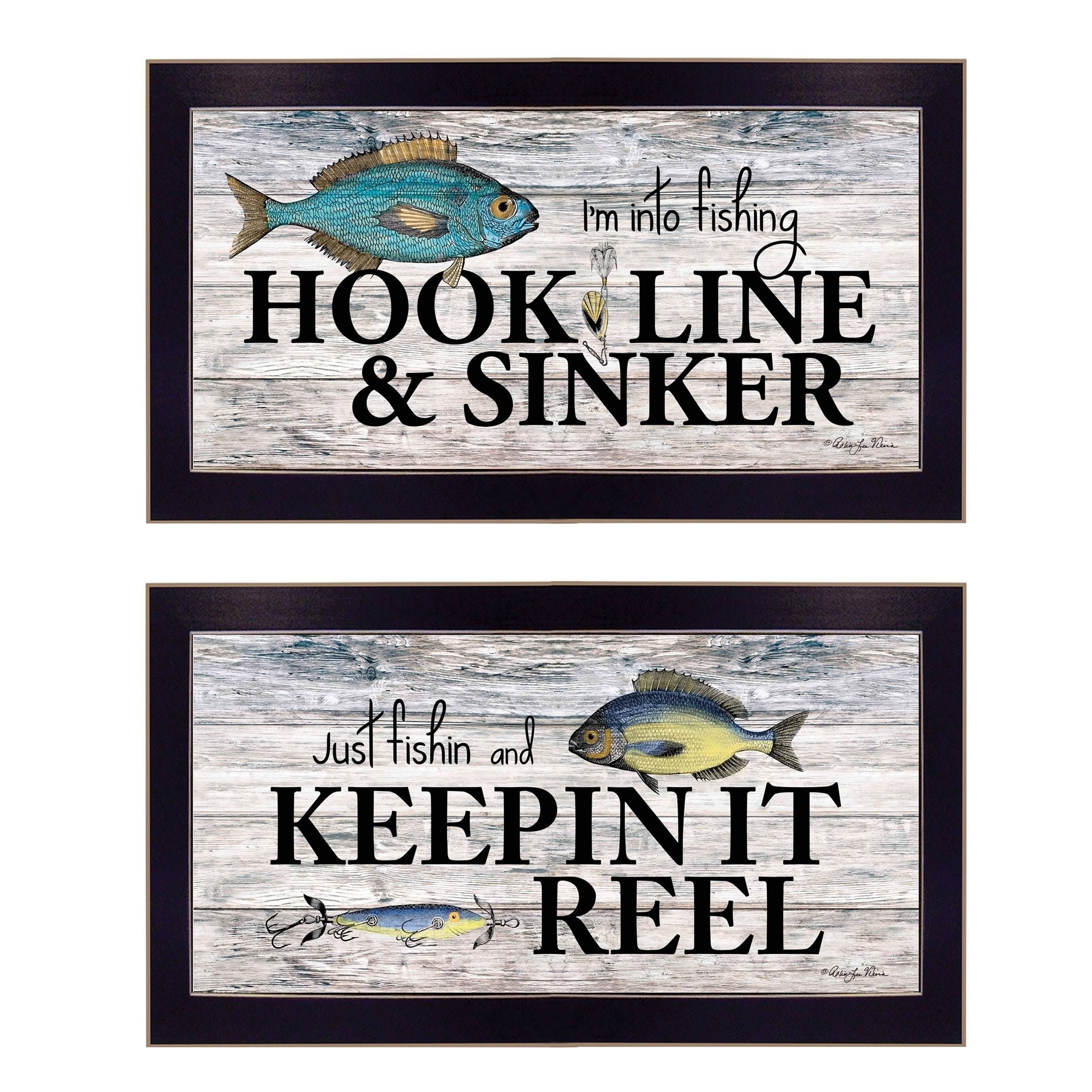 Fishing Combo 2-Piece Vignette by Robin-Lee Vieira Black Frame