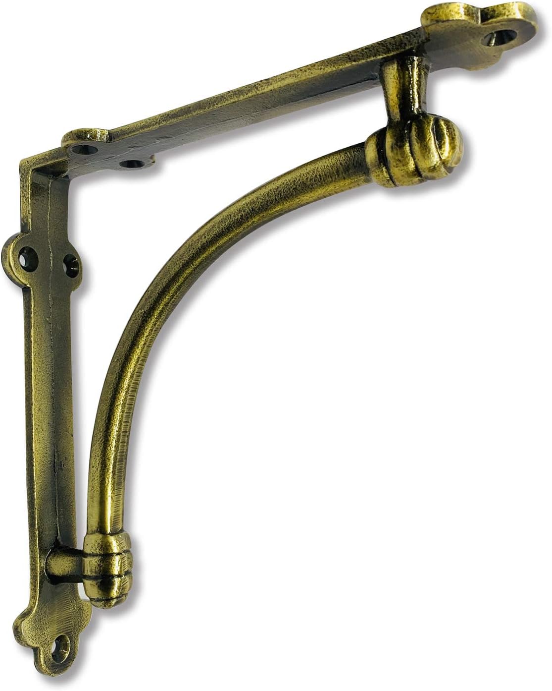 2 Pack Heavy Duty and Thick Large 9.6x1.7xx9.6 inch Half Round Wall Shelf Bracket, DIY Projects, Rustic Black Iron Finish, Hardware Included, JS-90-064 by North American Country Home Pack of 2