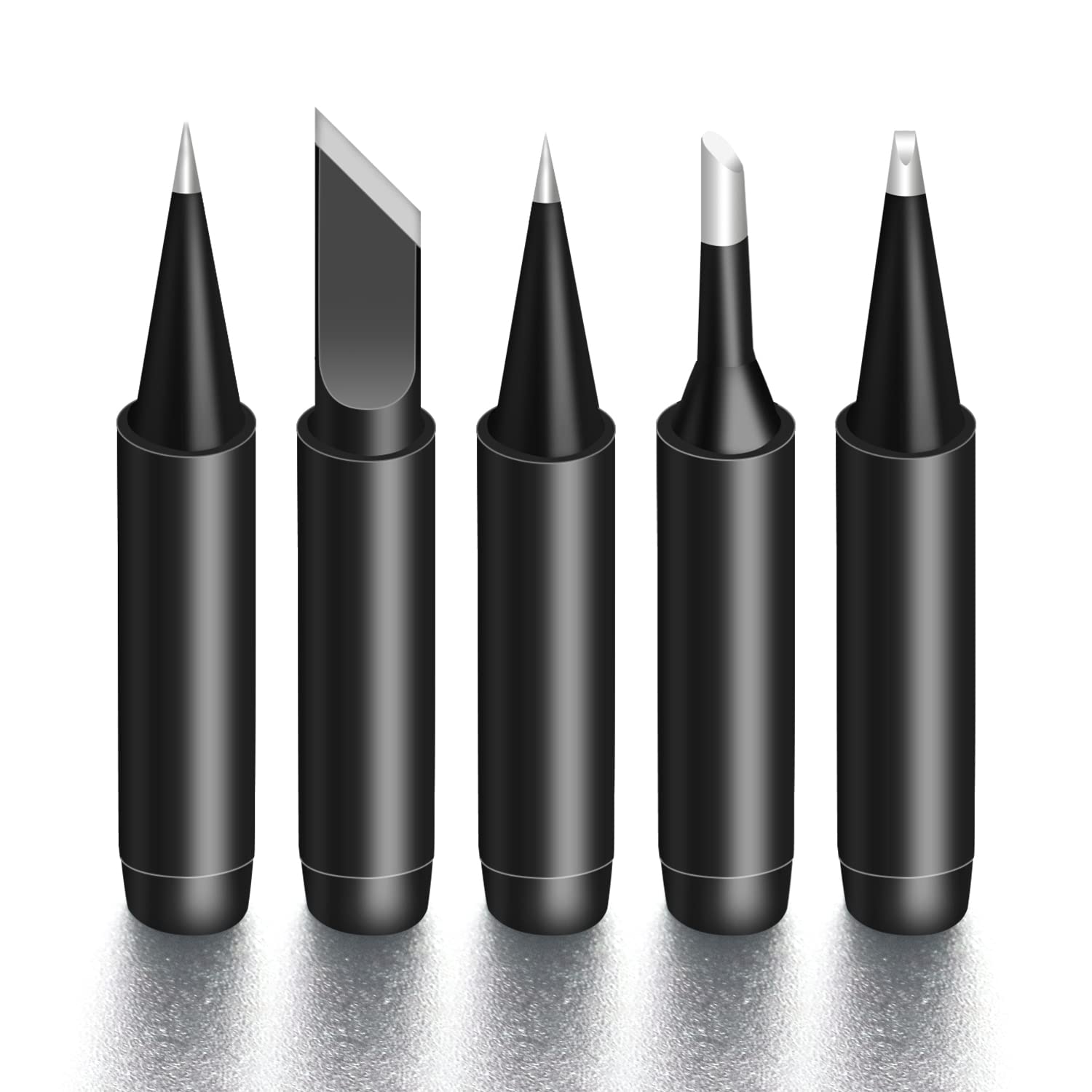 CenryKay 936 Soldering Iron Head Electric Iron Head Electric Welding Station Universal Type 900M-T 5 Pcs Pack（Silver）