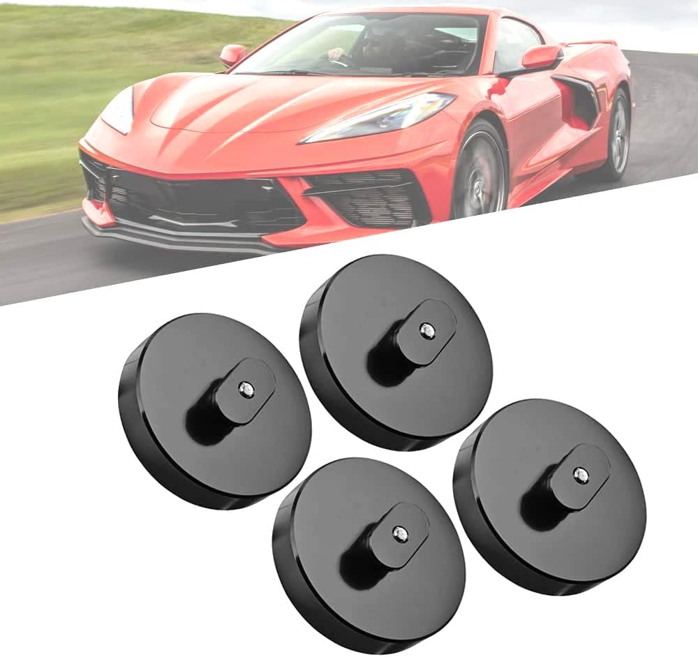 BILLFARO 4Pcs Jack Pad Jackingo Lift Pad/Puck Jack Point Adapter Billet for Corvette C5, C6, C7 & C8 Models Including Base Stingray Z06, Zr1, and for Corvettes Grand Sport (Red) Pack of 2