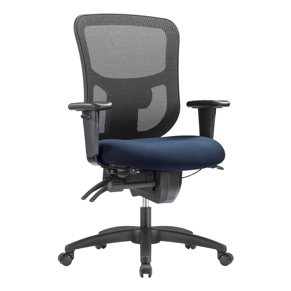 WorkPro 9500XL Series Ergonomic Mesh/Premium Fabric Mid-Back Big u0026 Tall Chair, Navy/Black
