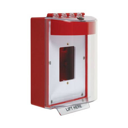 STI-13520NR STI Universal Stopper with Horn, Enclosed Back Box, Open Mounting Plate, No Label