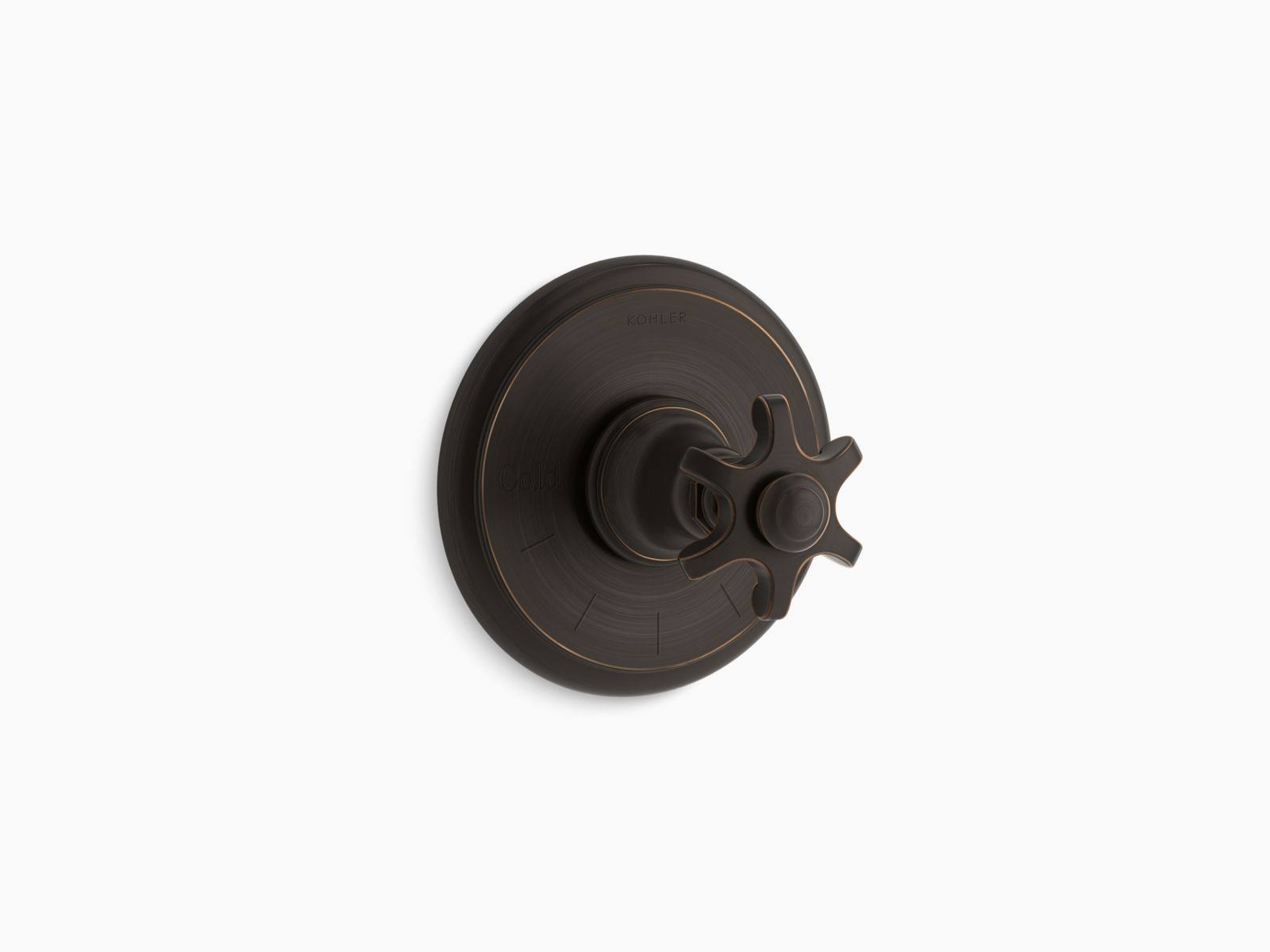 KOHLER K-T72769-3M-2BZ Artifacts Thermostatic Valve Trim with Prong Handle, Oil-Rubbed Bronze