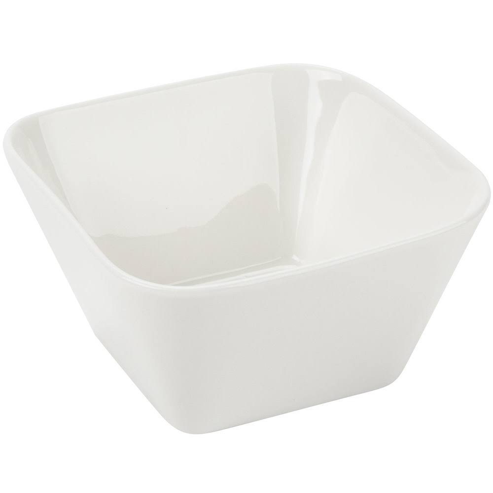 CAC China PLT-B5 Accessories 5-Inch by 2-1/2-Inch 12-Ounce New Bone White Porcelain Square Bowl, Box of 36