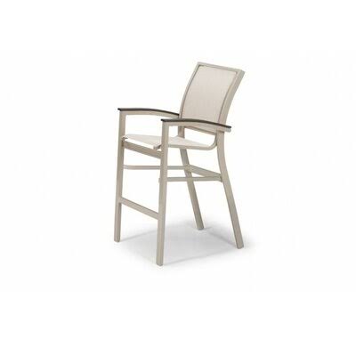 Bazza Stacking Patio Dining Chair Telescope Casual Finish: Gloss White, Fabric: Lime 38D, Arm Finish: Red PR0