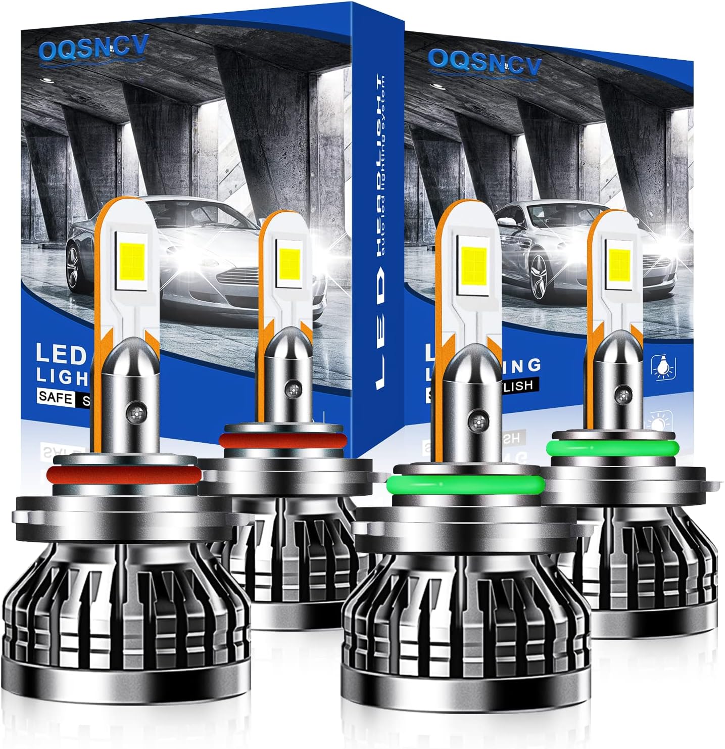 OQSNCV Fit For HONDA ACCORD (1995-2012) LED Headlight Bulbs, 9006 Low Beam+9005 High Beam, Pack of 4 (HONDA ACCORD (1995-2012))