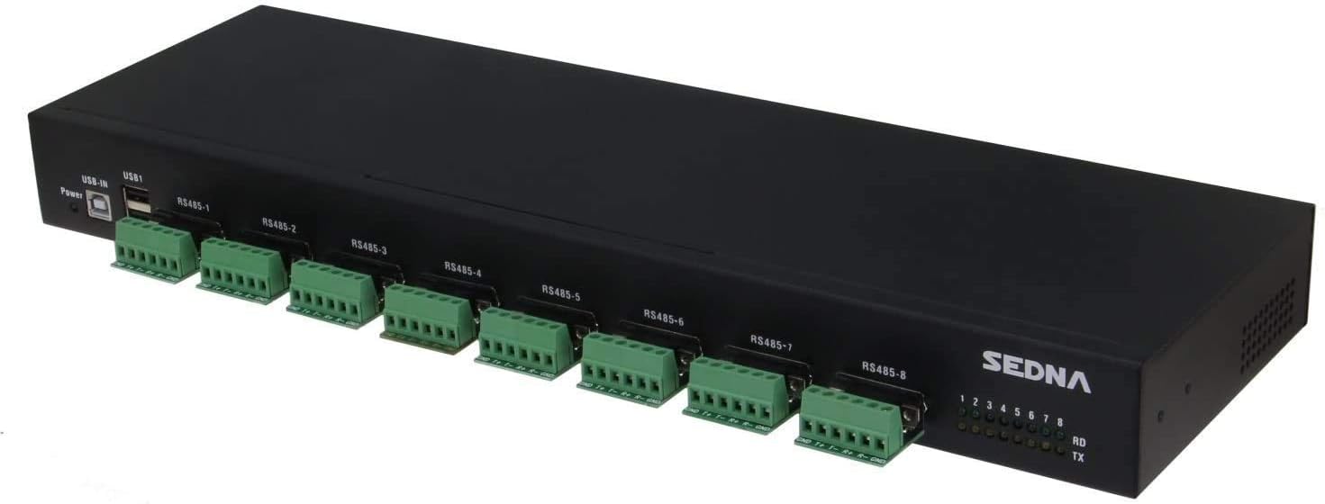 SEDNA - USB to 8 Port Serial Hub with 2 USB 2.0 Port - Com Port Retention - 1U 19 Inch Rack Mount