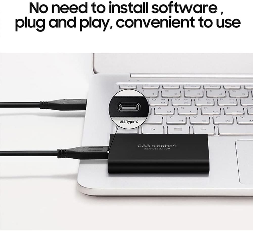 WEIJINTO Portable SSD 8TB External Hard Drive Mobile Solid State Drive Portable Hard Drive for PC Laptop and Mac Data Storage and Transfer (8TB, Blue)