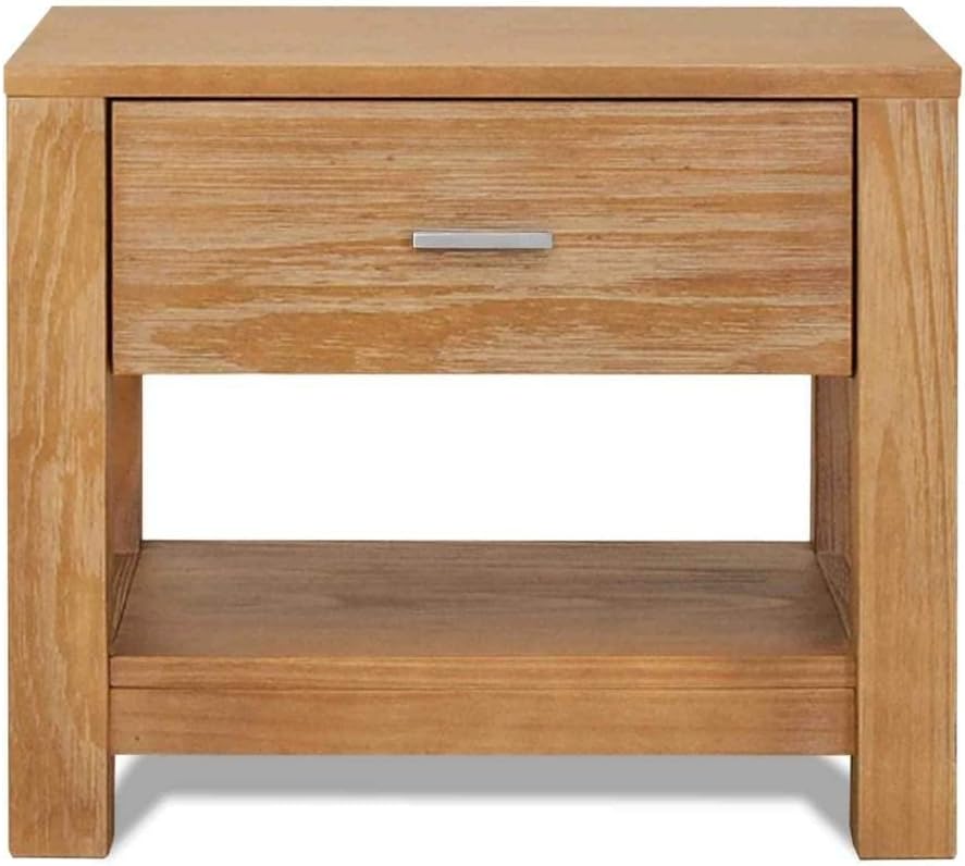 Grain Wood Furniture Loft Solid Wood 1-Drawer Nightstand Acacia Acacia Finish