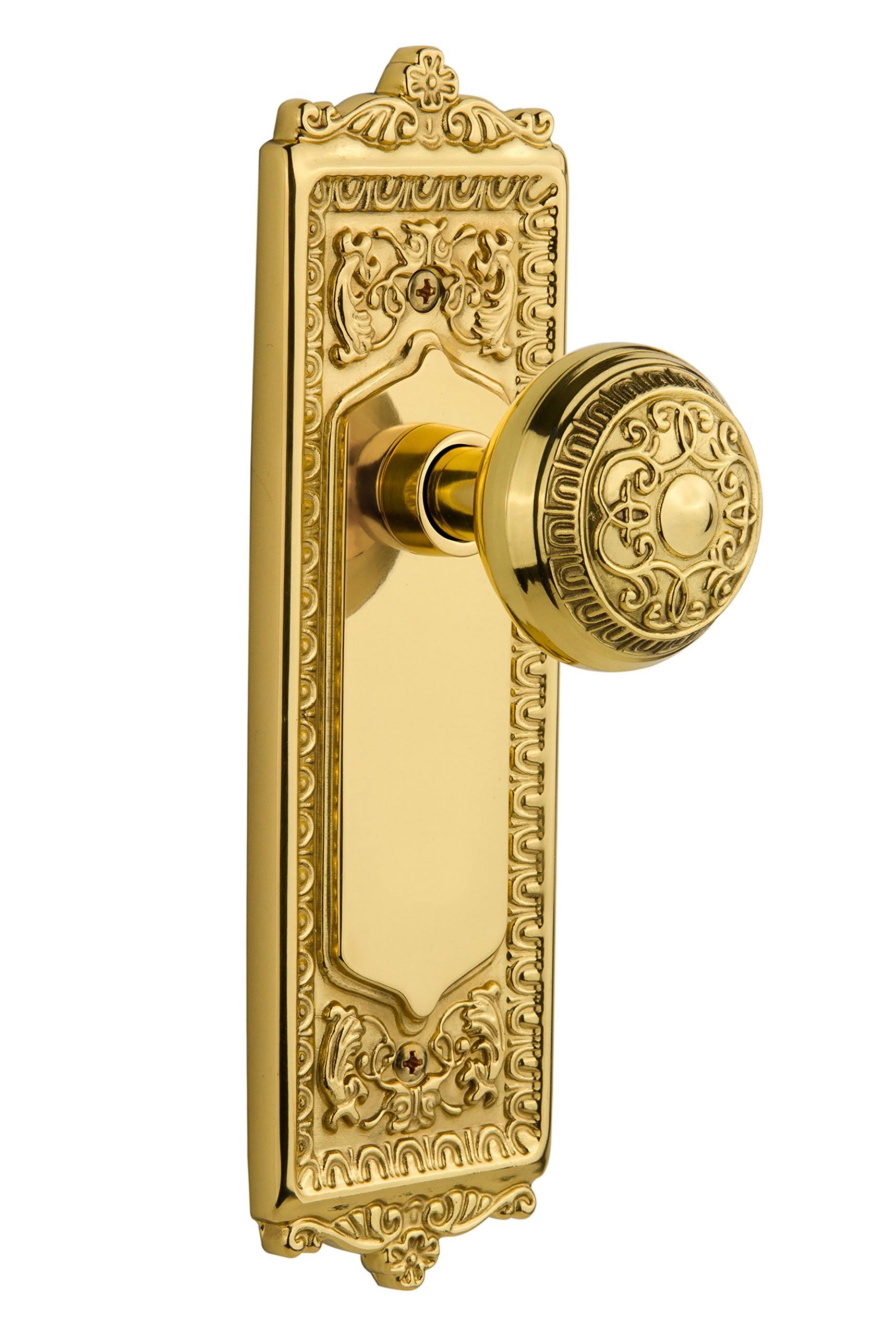Nostalgic Warehouse 701260 Egg u0026 Dart Plate Privacy Egg u0026 Dart Door Knob, Polished Brass