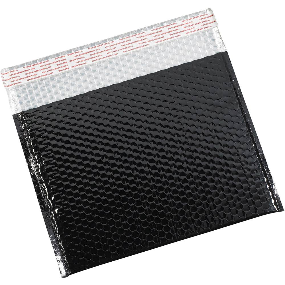 13 3/4x22 x 11x22 Black Glamour Bubble Mailers, 48/Case